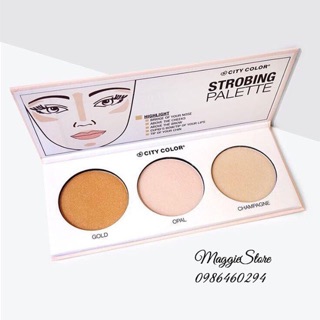 Bảng phấn highlight City Color Strobing Pallete