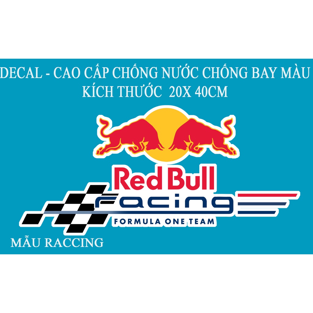 TEM DÁN XE REDBULL RACCING TEAM KÍCH THƯỚC LỚN CHO Ô TÔ XE MÁY