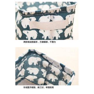 cotton and linen handle desktop debris storage box