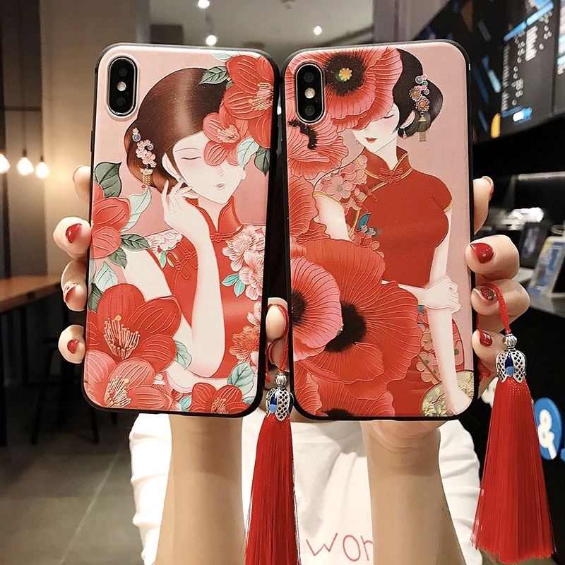 Ốp lưng hình cô gái Trung Hoa nhiều mẫu mã cho điện thoại iPhone 6 6S 7 8 Plus X XS Max Xr 11 Pro Max