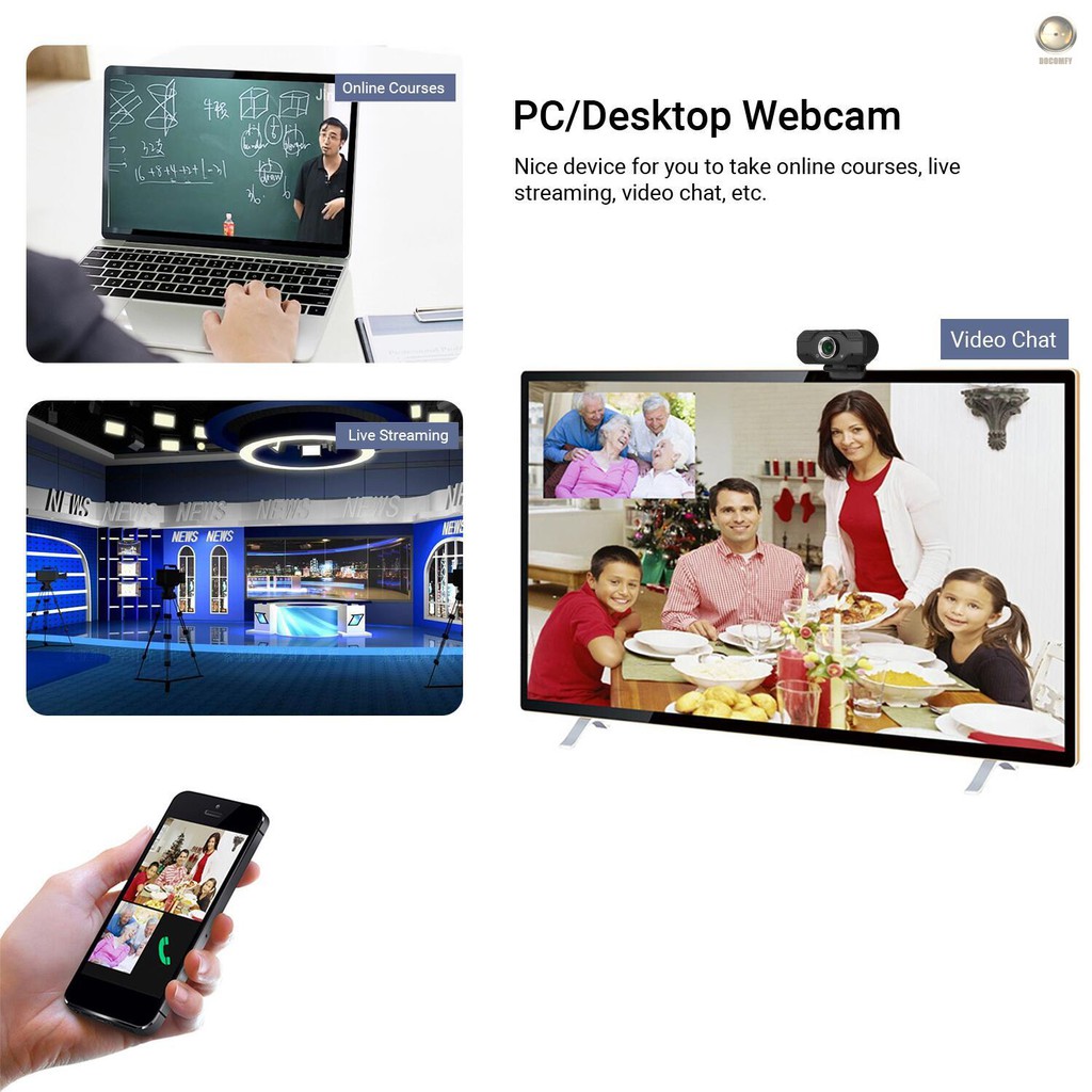 Webcam Kết Nối Usb Full Hd 1080p Kèm Mic Cho Máy Tính | BigBuy360 - bigbuy360.vn