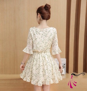 D1128-ĐẦM XÒE TAY LOE PHỐI REN