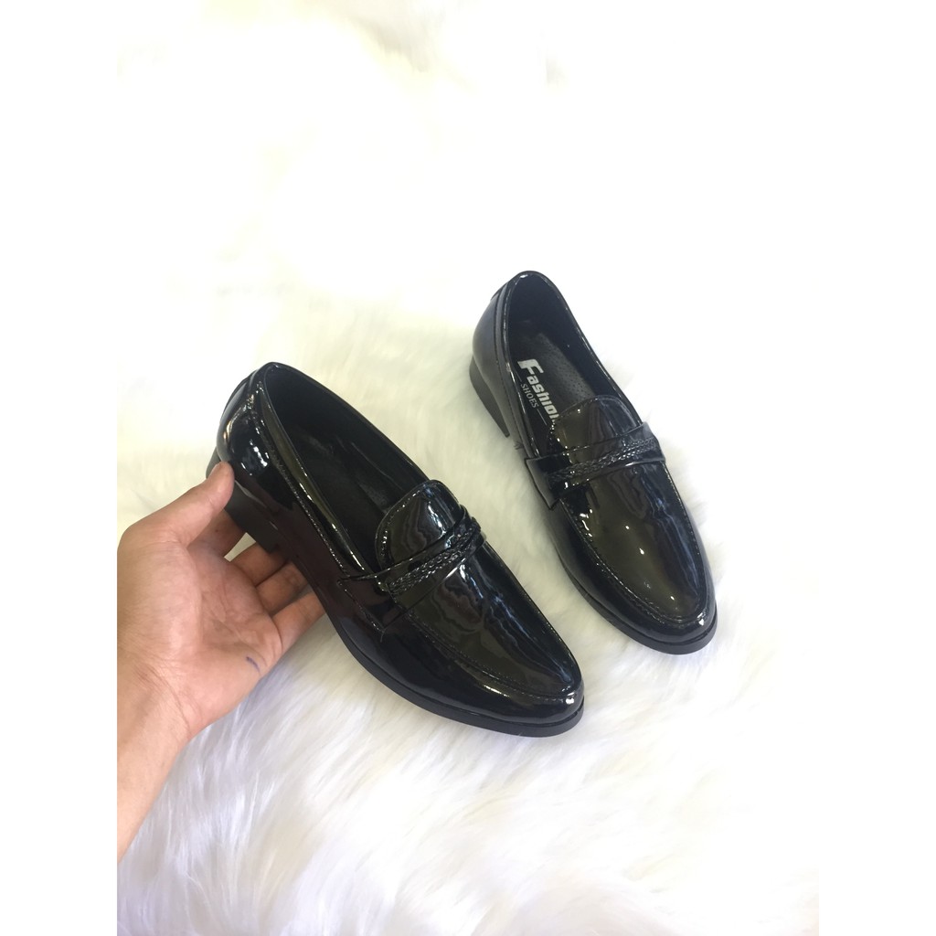 Giầy  tây giày lười nam hàn quốc đai dệp bóng | BigBuy360 - bigbuy360.vn