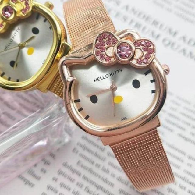 Đồng hồ Hello Kitty màu Rose Gold