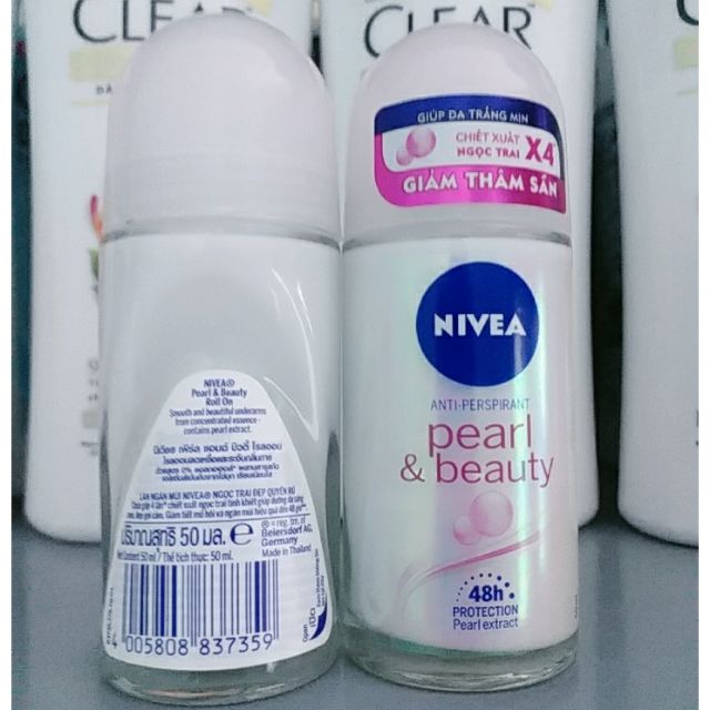 (Mẫu mới)Lăn ngăn mùi Nivea Pearl And Beauty - Ngọc trai sáng mịn 50ml