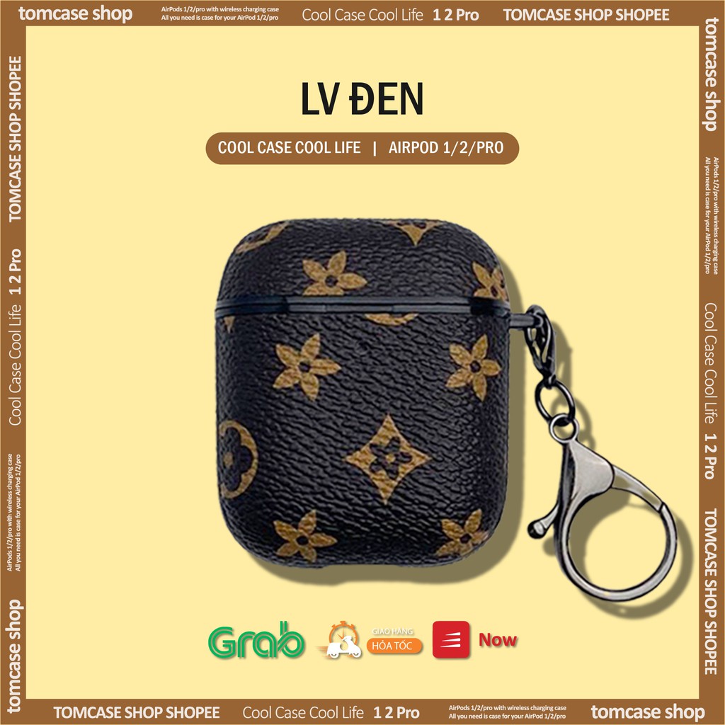 Case Vỏ Ốp Airpod 2/Pro/3/1, bảo vệ bao đựng tai nghe bluetooth Airpod 2/pro, hình LV sang chảnh - TOM CASE