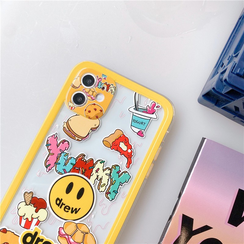 Vỏ iPhone iPhone 11 Pro Max / iPhone12 / Vỏ iPhone X / iPhone 7 Plus / iPhone 8 / iPhone 6 / iPhone 11 Các nút tương phản mặt thẳng Bieber Smiley TPU Vỏ chống vỡ