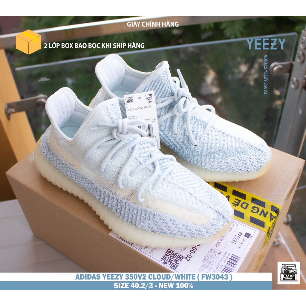 [ HÀNG CHÍNH HÃNG ] GIày Adidas Yeezy350v2 Cloud White ( FW3043 ) - REAL AUTHENTIC 100%