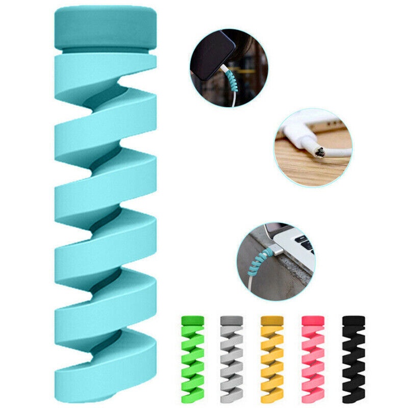 Bộ 2 Vỏ Bọc Bảo Vệ Dây Cáp Bằng Silicon Hình Xoắn Ốc