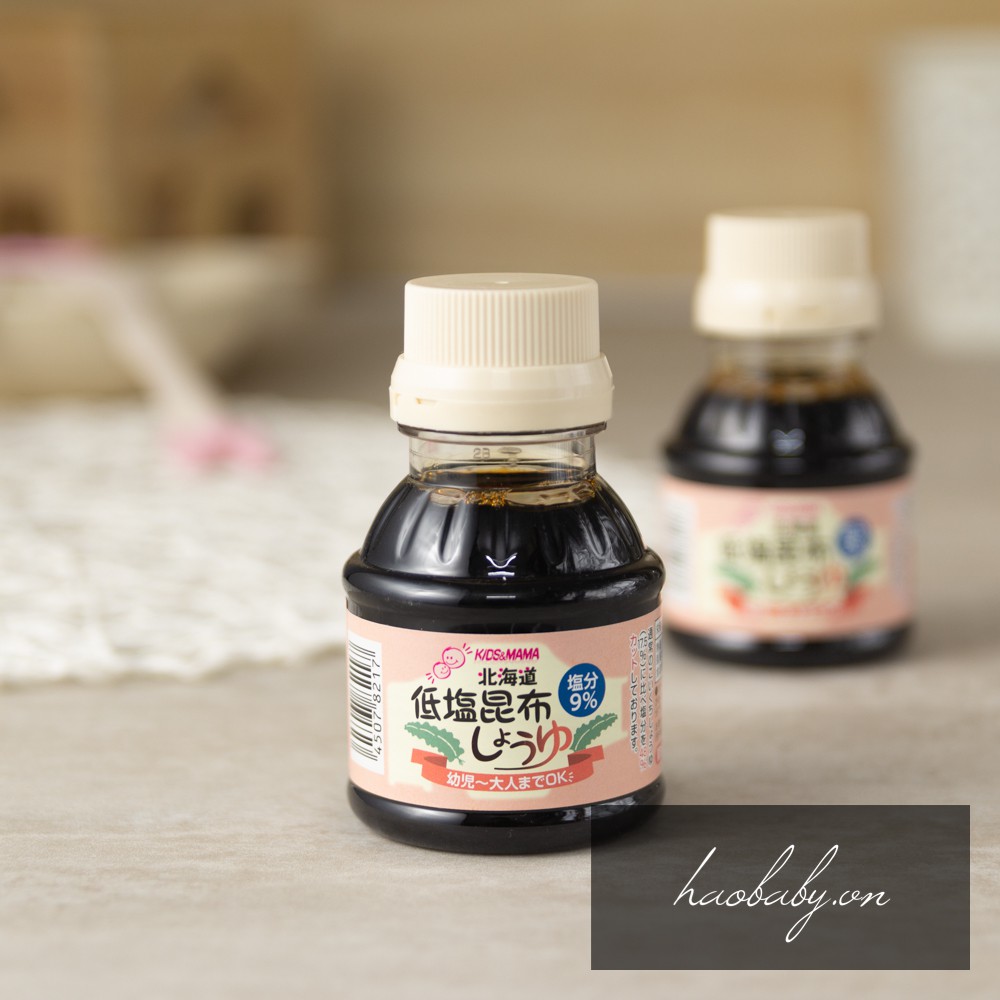 [DATE MỚI] Nước tương tảo bẹ nguyên chất Hokkaido Kids&amp;Mama 100ml cho bé ăn dặm