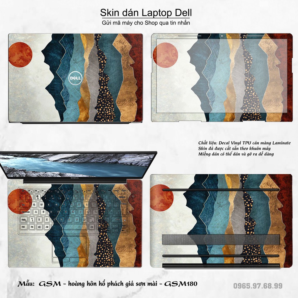 Skin dán Laptop Dell in hình sơn mài (inbox mã máy cho Shop)