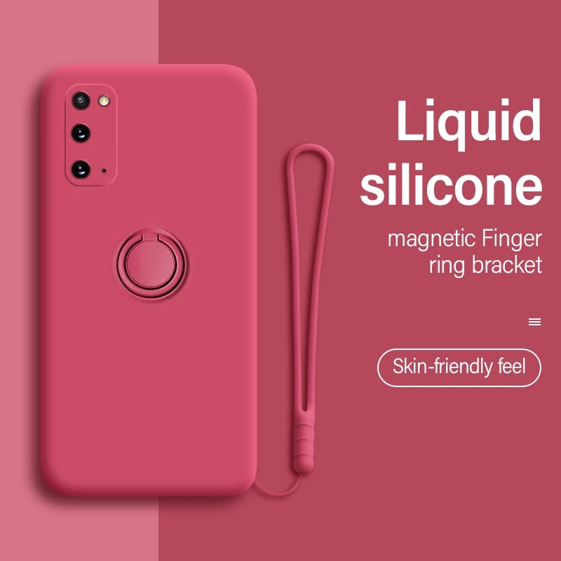 Ốp điện thoại trơn dẻo 6 màu kèm giá đỡ vòng bảo vệ Cho Samsung Galaxy A12 A22 A32 A42 A52 A72 M12 A52S