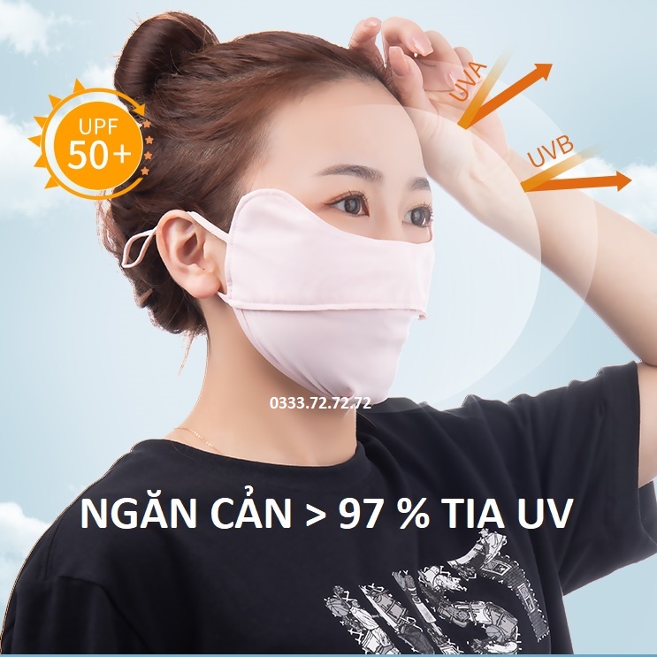 Khẩu Trang Làm Mát UPF 35/50+ Ngăn Chặn 97% Tia UV, giặt được