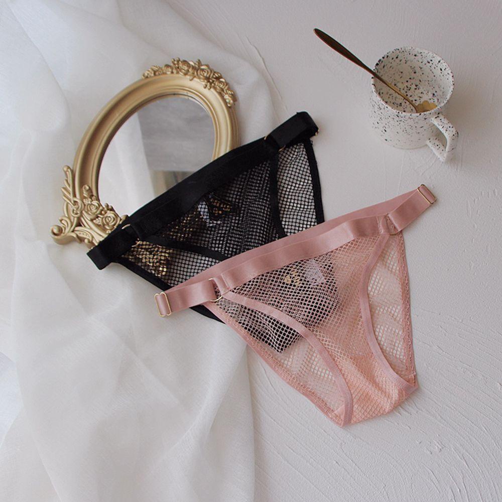 Quần Lót Cotton Nylon Không Đường May Phối Lưới Lưng Thấp Thời Trang Cho Nữ