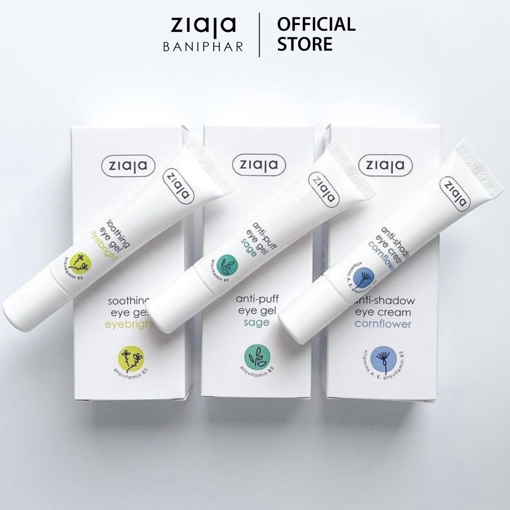 Gel Tiêu Bọng Mắt Anti - Puff Eye ZIAJA BANIPHAR Giúp Làm Tan Bọng Mắt, Giảm Tình Trạng Sụp Mí, Gia Tăng Đàn Hồi Da 15ml