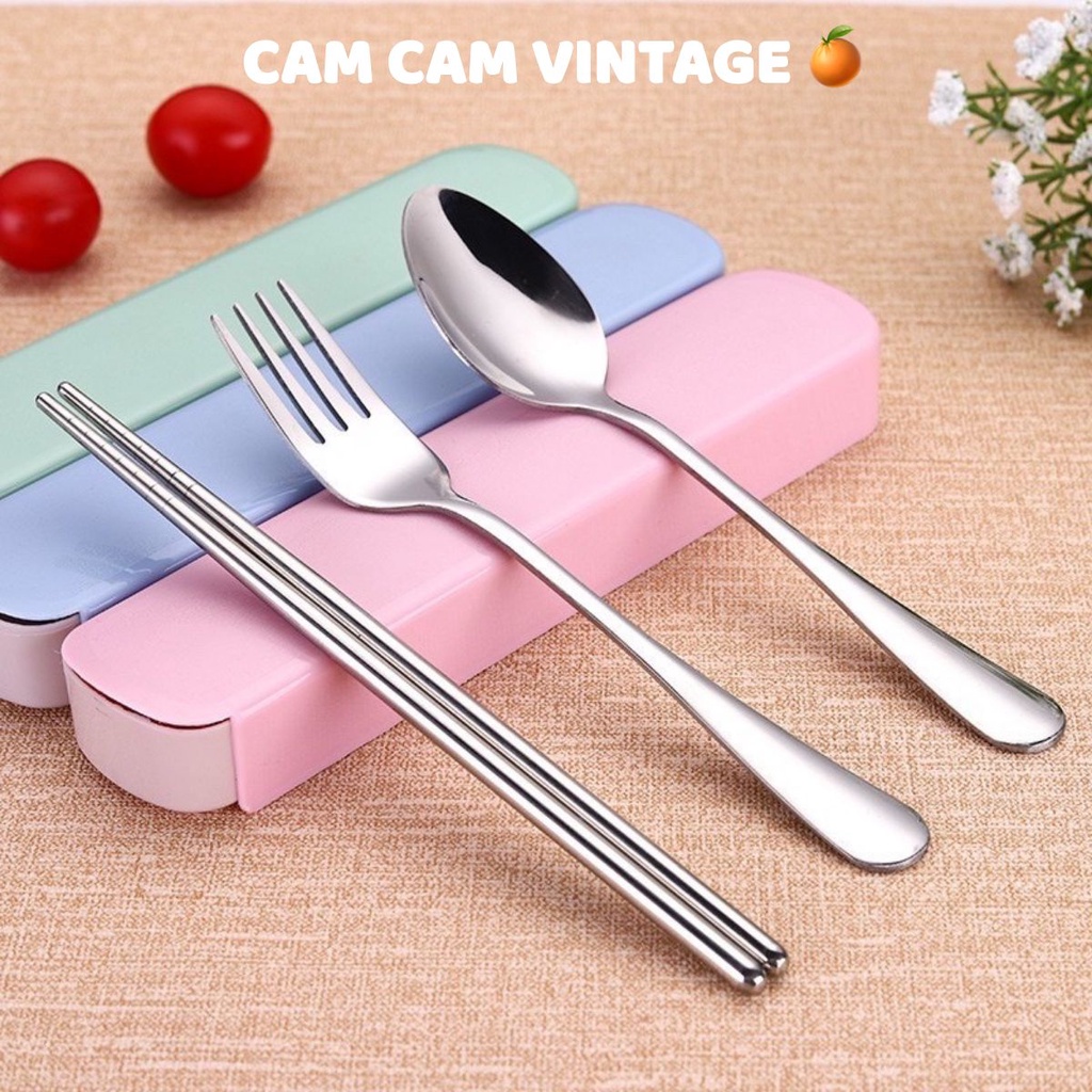 [ Phòng dịch ]Hộp đựng thìa đũa dĩa cá nhân innox cao cấp văn phòng , du lịch cá nhân