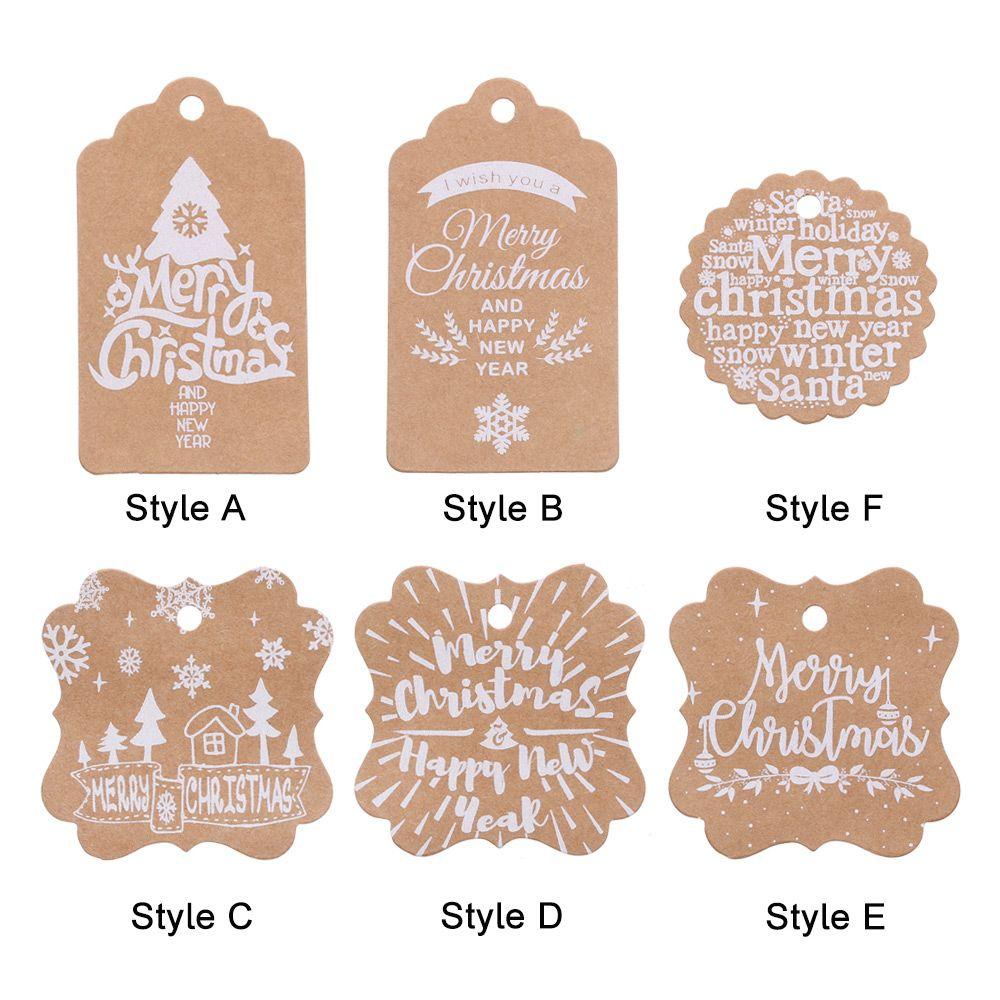 Set 25 Thẻ Giấy Nâu + 5m Dây Treo Trang Trí Quà Giáng Sinh