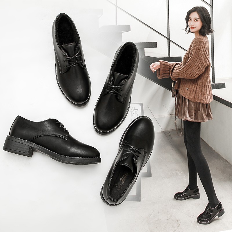 Giày Da Mũi Nhọn Phong Cách Hàn Quốc Đơn Giản Cho Nữ