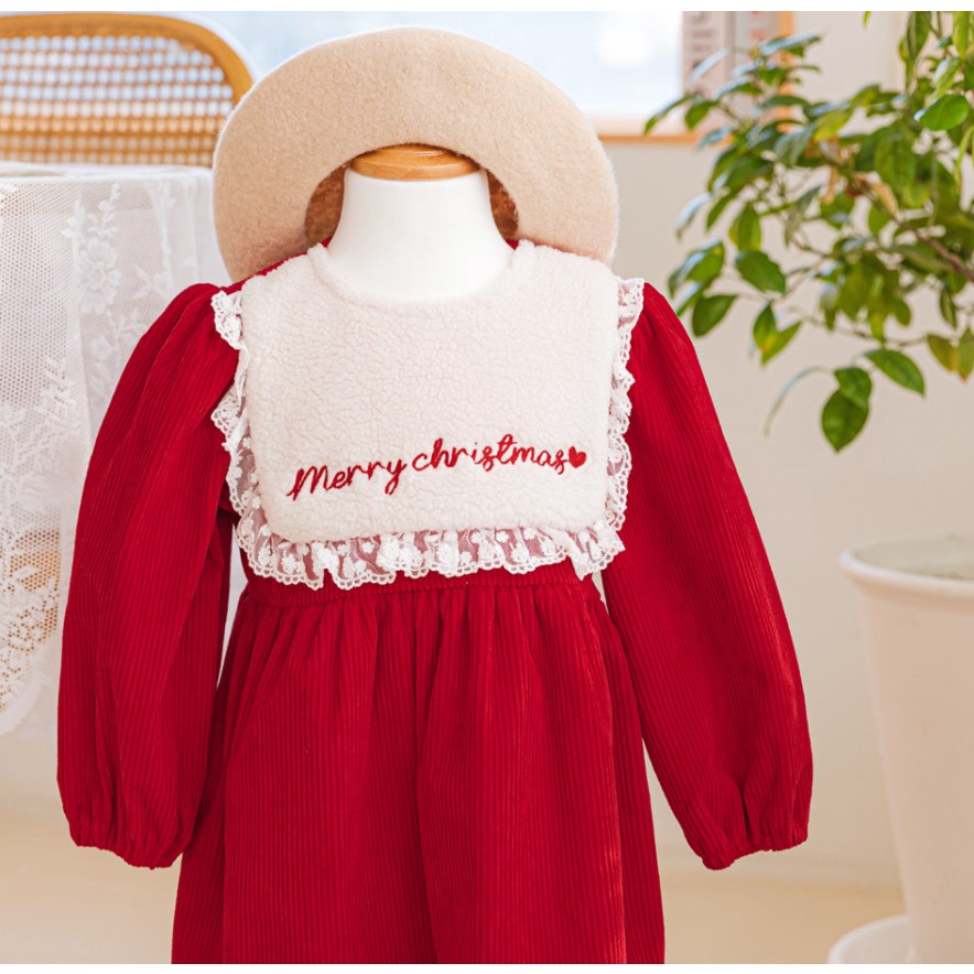 Váy bé gái Hàn Quốc Bebezoo dài tay _ Red Merry Christmas