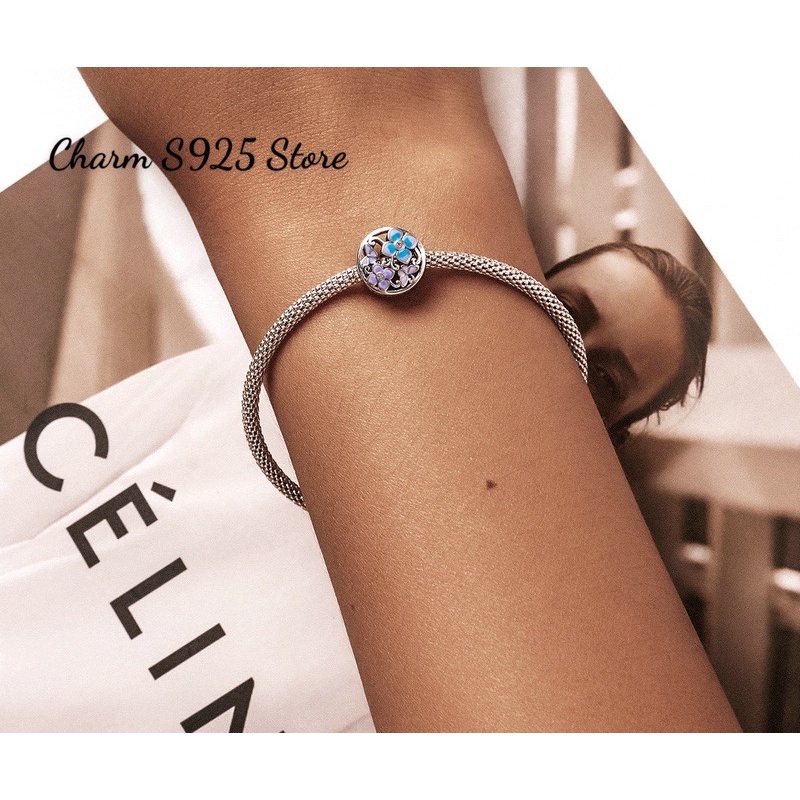 CHARM XỎ NGANG HƯƠNG HOA XUÂN BẠC S925 HÀNG CHÍNH HÃNG CAO CẤP