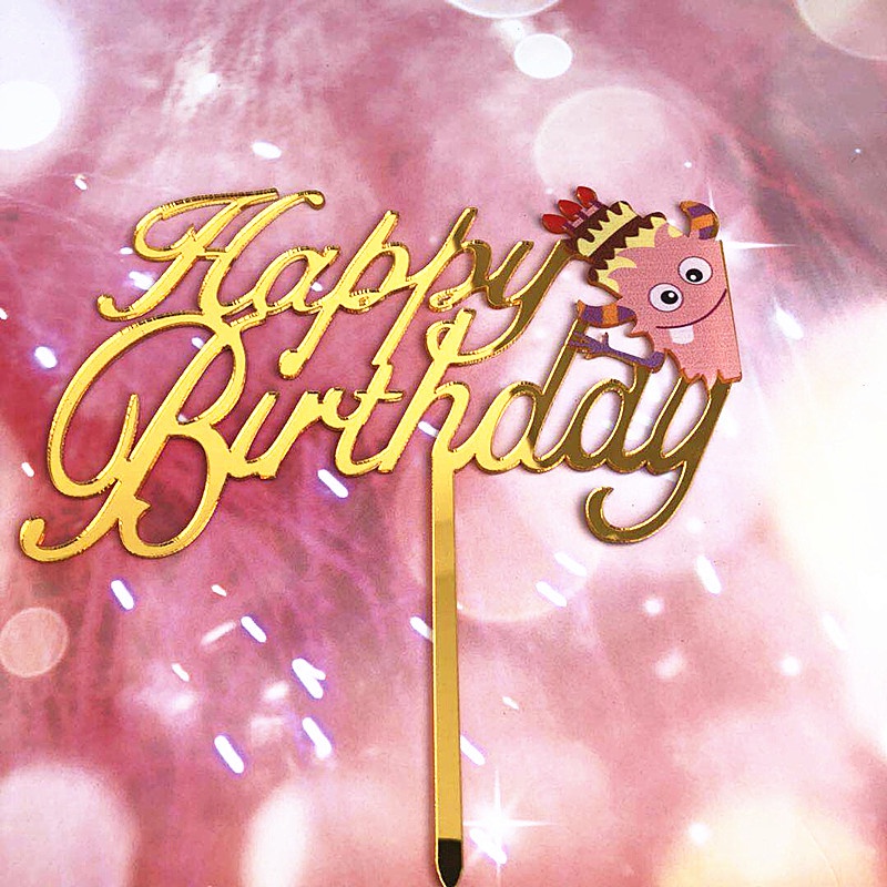 Que cắm chữ Mica trang trí bánh 'chúc mừng sinh nhật, HAPPY BIRTHDAY' - Pepper26 Shop