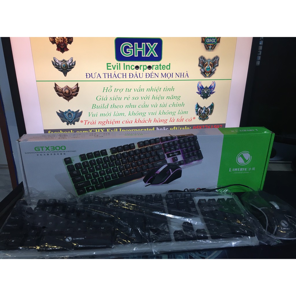 [XẢ KHO] Combo siêu rẻ BÀN PHÍM và CHUỘT GTX300 Chính hãng Limeide - Phím Giả Cơ, LED Rainbow, Chuột led tự động | BigBuy360 - bigbuy360.vn