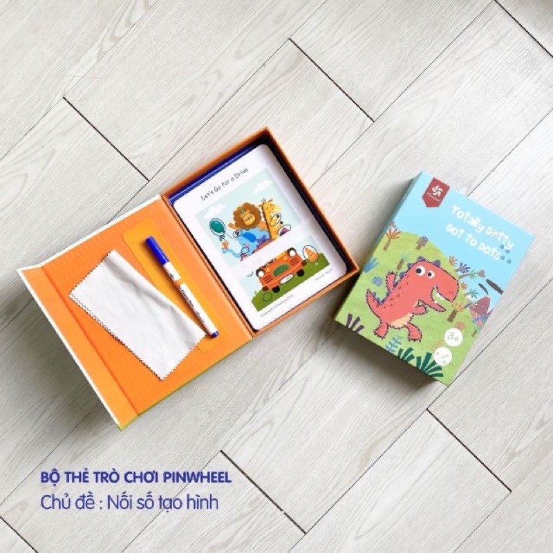 Set 32 thẻ tranh học Nối số tạo hình PinWheel cho bé