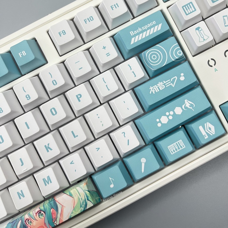 Hatsune Miku Keycap Cherry Profile miku Anime PBT Dye Sub Bàn phím cơ học Keycap