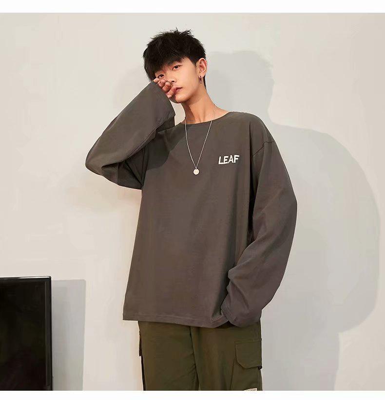 Áo Thun Nam Tay Dài Dáng Rộng Phong Cách Nhật Bản Thời Trang 3 Màu Size M-5XL