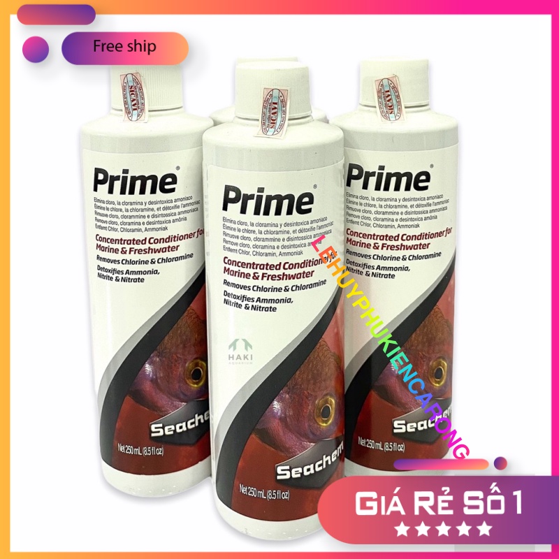 Seachem Prime Chai 250ml Dung Dịch Khử Nước TOÀN DIỆN Cho Bể Cá Cảnh TEM CHÍNH HÃNG