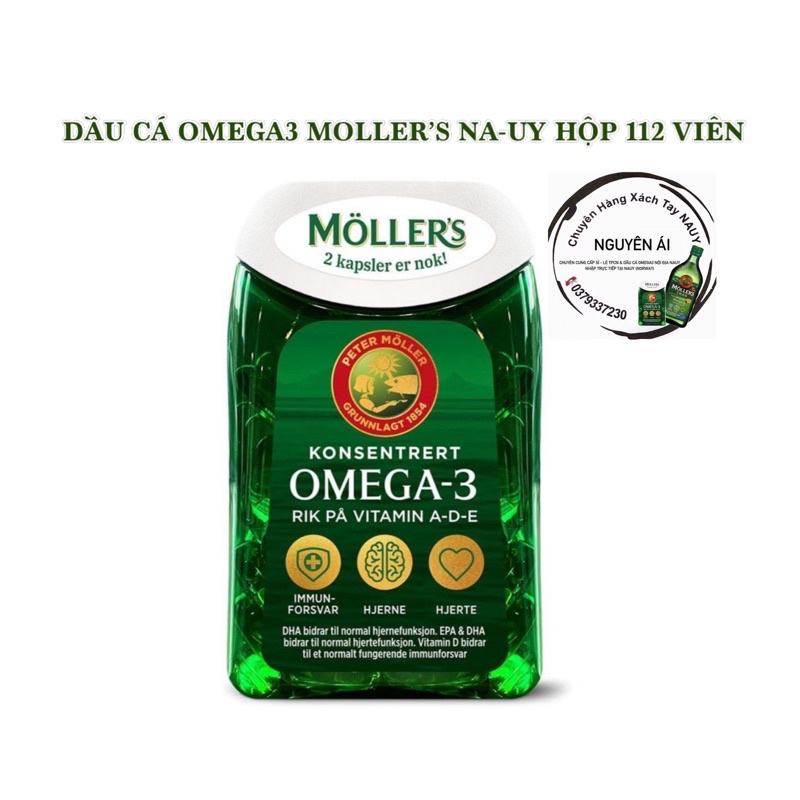 Dầu Cá Omega3 Moller Nội Địa Nauy-Hộp 112/Viên