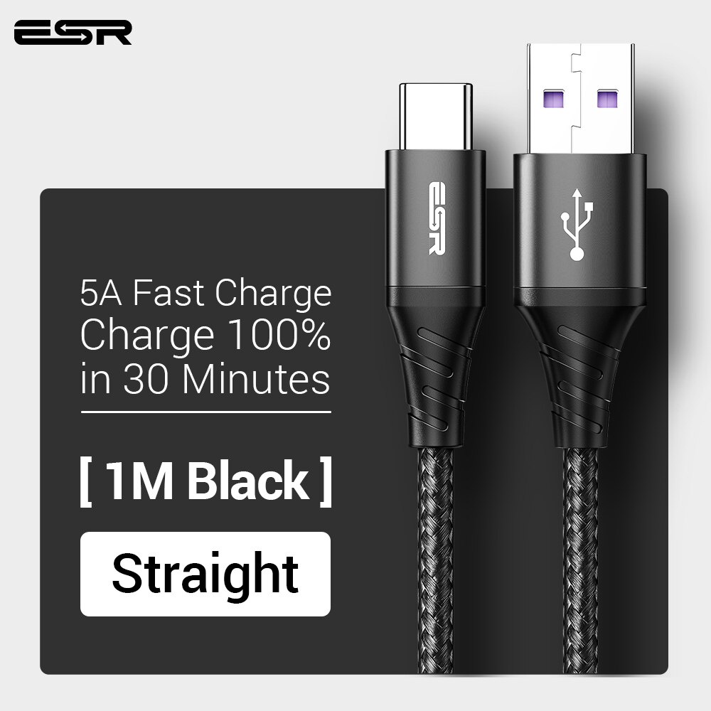 ESR cho Huawei P30 P20 Mate 20 Pro 5A USB Type C 1m 2m dành  Cáp sạc nhanh