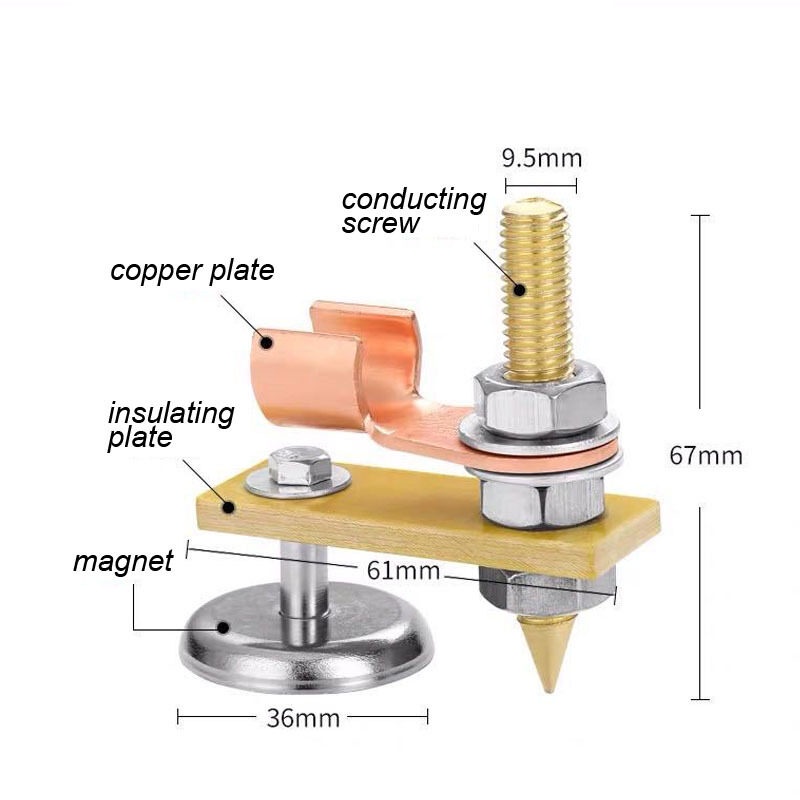 [Hàng có sẵn tại TPHCM ]Một Đầu Có Kẹp, Nam Châm Đầu Từ Mặt Đất Kẹp, Kim Loại Tấm Hàn Hỗ Trợ Công Cụ Phụ Kiện