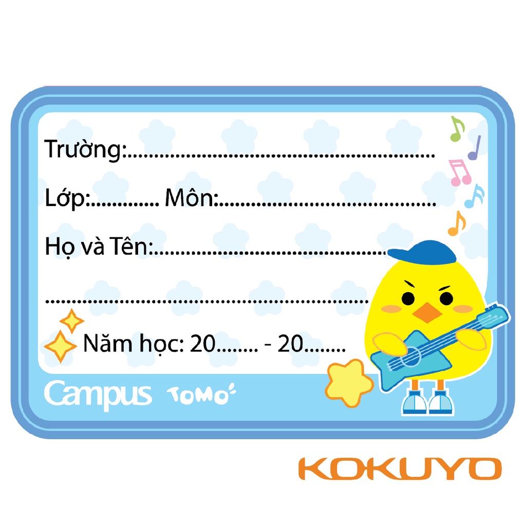 Nhãn Vở Tomo NT-TOM12 Dễ Thương Campus