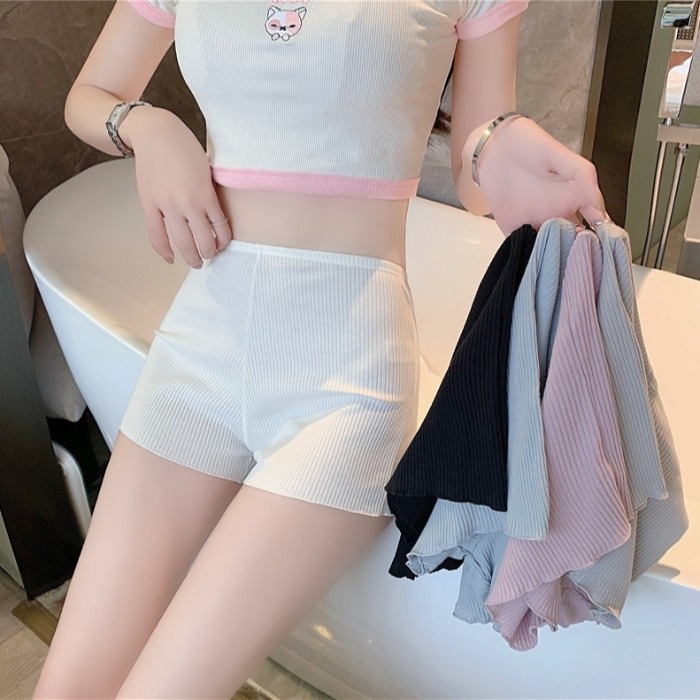 Quần lót boxer LEVAO vải cotton phối ren thời trang cho nữ