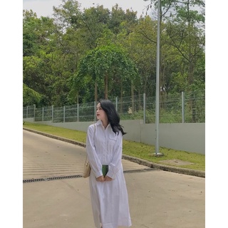 Peekaboo- Đầm trắng babydoll dáng dài