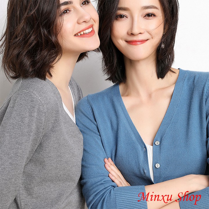 Áo Khoác Cardigan Dáng Dài Áo Len Nữ Hàn Quốc Dài Tay Minxu Shop - Lên Phom Nhẹ Nhàng, Sang Trọng (Mã CD) | BigBuy360 - bigbuy360.vn
