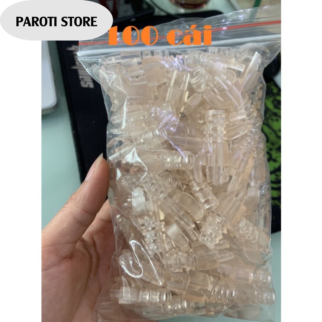 Đầu chụp hạt mạng nhựa RJ45 có móc gài cao cấp cho cat5e, cat6 . Hàng chất lượng cao