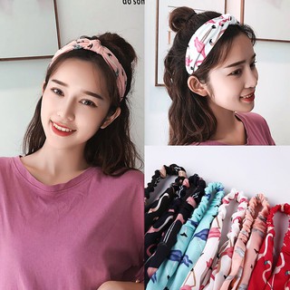 Băng Đô Turban Họa Tiết Con Cò Hồng Hạc Xinh Xắn !