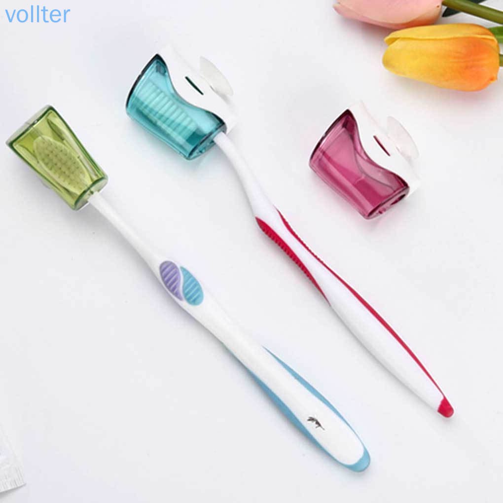 Set 3 Nắp Đậy Bàn Chải Đánh Răng Gắn Tường Tiện Lợi