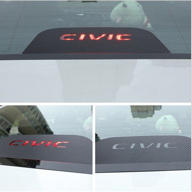 Tem decal carbon 3D dán đèn phanh kính sau xe ô tô Civic