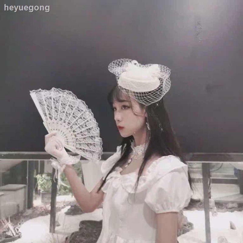 Quạt Ren Cô Gái Trung Hoa Phụ Kiện Cosplay Chụp Hình Lễ Tết Studio Đen Trắng | BigBuy360 - bigbuy360.vn