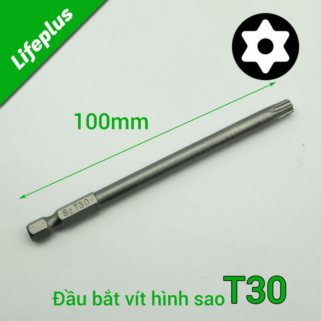 Đầu bắt vít hình sao 100mm chuôi lục