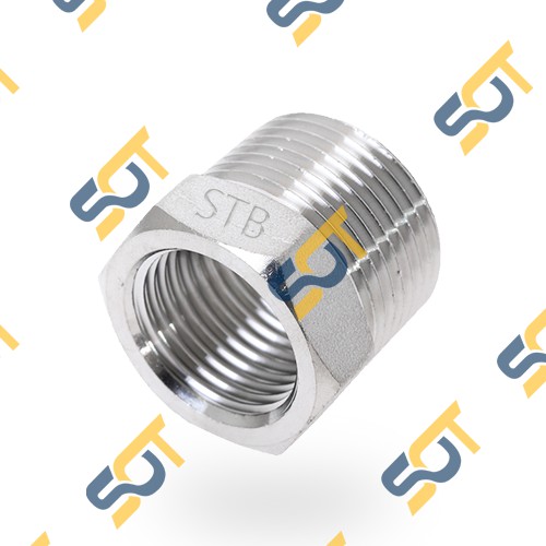 Cả rá inox sần - ren ngoài 3/8 (17), ren trong 1/4 (13) - (Inox pipe fitting reducer bush male to female)