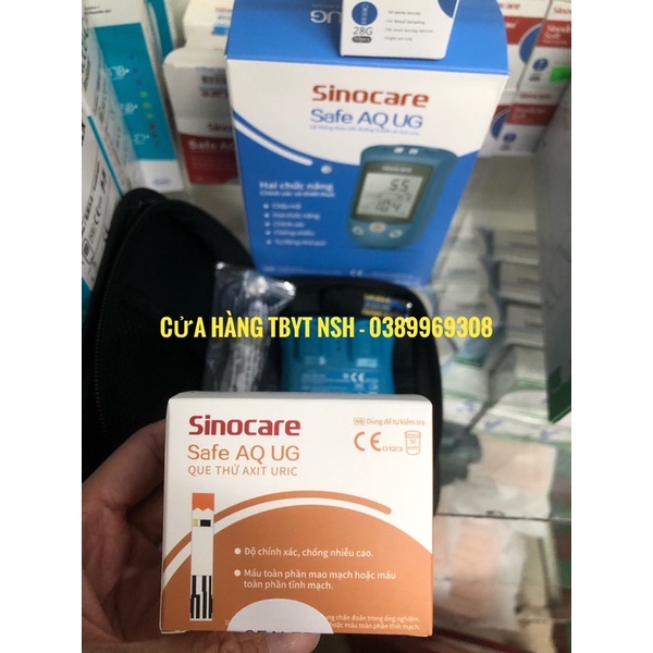 ❤ TẶNG 100 TEST Máy Đo Tiểu Đường,đường huyết Và Axit Uric  2 Trong 1 Sinocare AQ UG