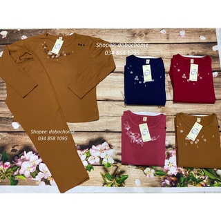 Bộ Quần Áo Cho Mẹ Trung Niên Thu Đông Quần Dài Áo Dài Tay