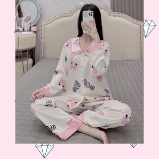Bộ pyjama tay dài quần dài mango sam cao cấp.