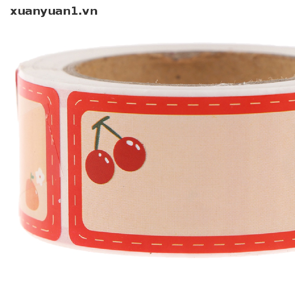 Cuộn 120 Nhãn Dán Ghi Tên Chai Lọ Họa Tiết Hoạt Hình Dễ Thương