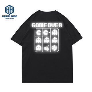 Áo thun phản quang nam nữ game over cotton 75 co giãn 4 chiều dày mịn đẹp