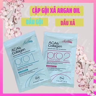 sét gội xả mini Cặp Dầu Gội Xả Soft & Collagen Argan Soft+ 800ml x2